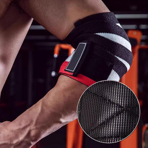 Almohadilla de nailon ajustable para codo, soporte de nailon para hombres, talla única, rayas rojas y blancas, accesorios para equipos de Fitness - Product Image 1