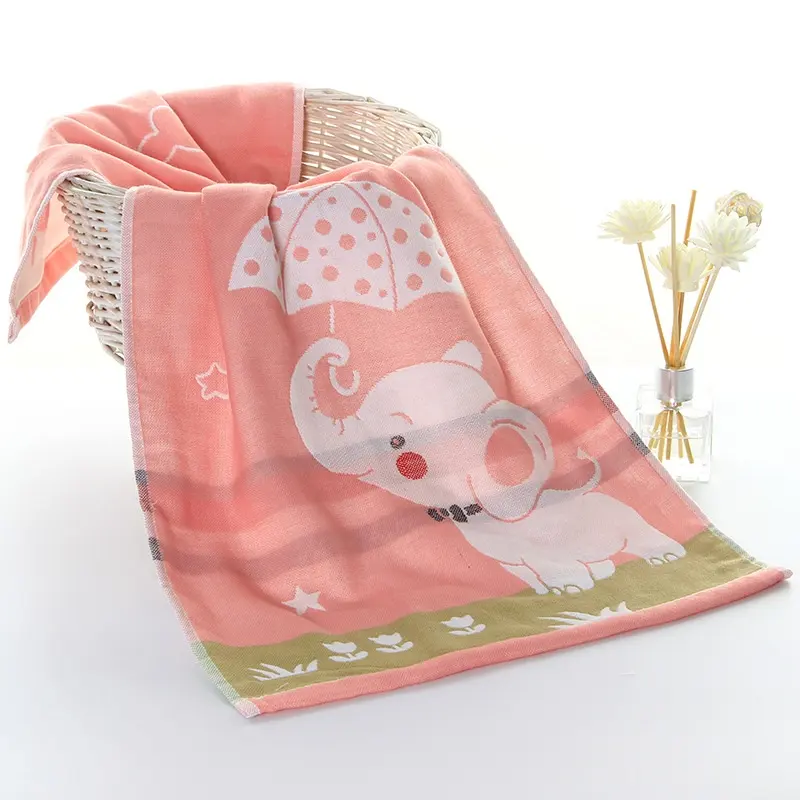 Three-layer Gauze Children Bath Towel 35*75cm Cotton Baby Towel