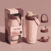Bouteille shaker ODM 20 oz avec marques de mesure et bouchon verrouillable, acier 304 double paroi, anti-fuite, pour boissons protéinées