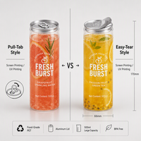 Botella de Plástico PET Redonda para Jugo, Apta para Alimentos, con Tapa de Aluminio con Anillo de Apertura, para Bebidas y Refrescos, Superficie Serigrafiada