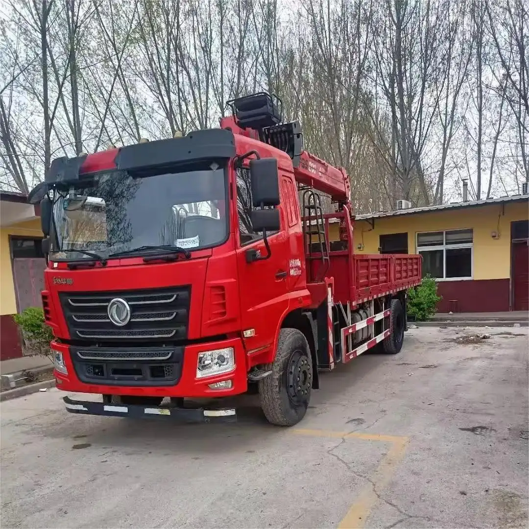رافعة شاحنة مثبتة رافعة نقل 8 طن - 16 طن شاحنة بضائع مع رافعة مستعملة لنقل البضائع آلات بناء مستعملة