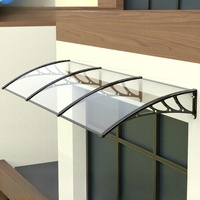 Auvent de pavillon LED en polycarbonate économique, tente extensible à commande manuelle, auvents pour fenêtres, terrasses, portes, balcons, extérieur
