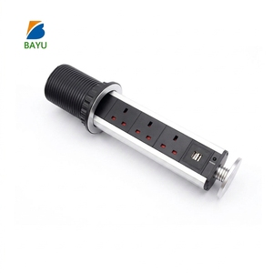 Regleta de Enchufes Comercial e Industrial Oculta de Cobre con 2 Puertos USB y Enchufe Universal para Mueble de Cocina - Product Image 1