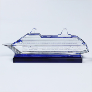 Mô hình thu nhỏ 3D với mô hình tàu thủy tinh pha lê bán buôn Mô hình tàu pha lê 3D - Product Image 2
