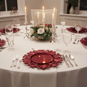 Assiettes de Présentation en Plastique Durables et Réutilisables de 13 Pouces, Motif Personnalisé de Luxe pour Mariages, Anniversaires et Dîners – Offre Spéciale - Product Image 3
