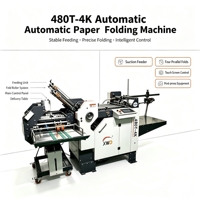 Machine à plier le papier automatique haute vitesse 480 mm A2 A3, plieuse transversale industrielle pour brochures, dépliants et manuels