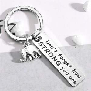 Llavero Personalizado de Elefante, Nunca Olvides Cuán Fuerte Eres, Joyería de Fuerza, Regalo para Amigos y Familiares, Llaveros Metálicos Inspiradores - Product Image 2