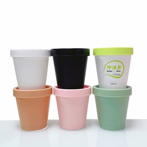 Wholesale Custom Color Cosmetic Package Airtight Beauty PP <b>Jar</b> 200ml 250ml Pink Green <b>Plastic</b> PP <b>Jar</b> for Ice Cream - Product Image 1
