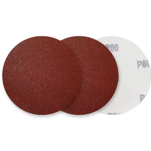 Songqi Papel De Areia De Óxido De Alumínio Vermelho 150/120mm 6/5 Polegada Lixa Disco De Lixa Abrasiva Papel De Areia Redonda