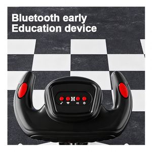 Voiture à pédales compatible Bluetooth avec musique, direction télécommandée, jaune, moteur 380, grand spoiler, alimentation batterie 6V4.5 - Product Image 5