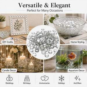 Marbles Clear <b>Glass</b> <b>Beads</b> <b>Vases</b> <b>for</b> <b>Vase</b> Filler Flower Crafts Wedding Candle Decoration - Product Image 6
