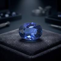 Saphir bleu de haute clarté, forme ovale, pierres précieuses sur mesure pour la création et l'artisanat de bijoux