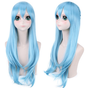 Perruque de <span class=keywords><strong>cosplay</strong></span> d'<span class=keywords><strong>Asuna</strong></span> du Royaume Divin du Seigneur Saint Da Dao Fairy Dance, cheveux raides bleu clair - Product Image 1