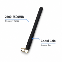 Antenne WiFi verticale à angle droit monopôle 2,4 GHz 2,5 dBi à gain élevé pour routeur PC adaptateur sans fil mâle RP-Male