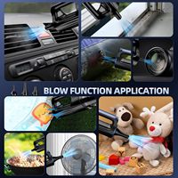 Aspirateur de voiture portable 17000Pa 2-en-1 mini 0,45L, souffleur d'air, batterie 6000mAh, lumière LED, buses multiples