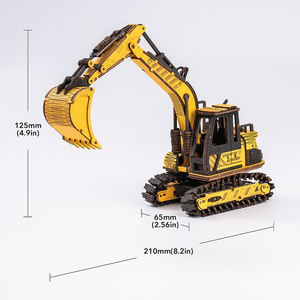 Robotime Rokr mainan miniatur DIY kerajinan kayu TG508K Kit Model mobil rakitan ekskavator <span class=keywords><strong>puzzle</strong></span> kayu 3D