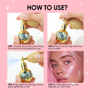 แป้งไฮไลท์เนื้อสเปรย์ประกายเพชรเงางาม เหมาะสำหรับผิวหน้า ผิวกาย ผม เสื้อผ้า และเครื่องสำอาง - Product Image 5