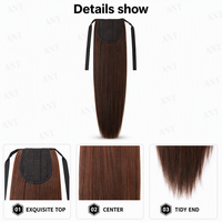Extensions de cheveux queue de cheval à attacher, lisses et soyeuses, postiche sans colle avec épingles invisibles, queue de cheval douce et lisse pour femmes