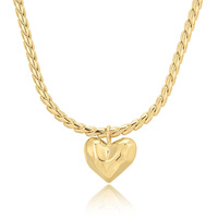 Acier inoxydable rétro chaîne amour pendentif collier lave coeur surface irrégulière rue rétro placage sous vide