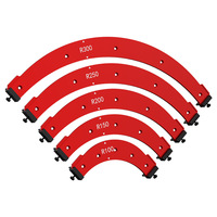 Imbot DIY Precision R100-R300 Gabarit d'angle en alliage d'aluminium rouge pour le travail du bois, pour coupes intérieures/extérieures et grands arcs arrondis