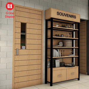 Étagères de présentation en bois massif personnalisées professionnelles pour librairie, mobilier de bibliothèque avec éclairage LED, armoires murales - Product Image 3