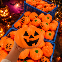 Jouet Squishy Géant Citrouille Moelleuse à Remontée Lente, Balle Anti-Stress à Presser, Jouet Fidget pour Halloween, Noël, Fêtes, Vente en Gros