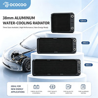 Radiateur de refroidissement à eau en aluminium OCOCOO, 38 mm d'épaisseur, 18 canaux, 120 mm, 240 mm, 360 mm, radiateurs en aluminium pur pour le refroidissement des nouvelles énergies