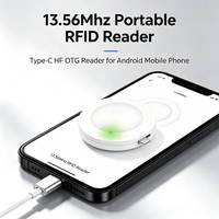 Mini Lector de Tarjetas RFID Tipo-C Portátil, Sistema de Control de Acceso de 13.56MHz, Lector de Tarjetas NFC IC OTG para Teléfono Móvil