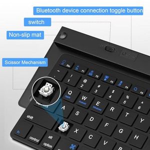คีย์บอร์ด OEM ODM สำหรับหลายอุปกรณ์ แท็บเล็ต <span class=keywords><strong>โทรศัพท์</strong></span> คอมพิวเตอร์ คีย์บอร์ดไร้สาย สลับได้ 3 อุปกรณ์ เชื่อมต่ออัตโนมัติ สีดำ - Product Image 6