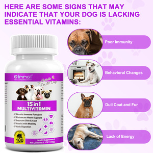 Complément alimentaire pour animaux de compagnie Oimmal, soutien de l'immunité, de la digestion, des articulations et de la santé cardiaque, multivitamines pour chiens 15 en 1, comprimés multivitaminés - Product Image 3