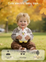 Jouet interactif Tumama pour enfants 18 mois+, jouet musical en peluche pour bébé, poussin en peluche lavable, poupée dansante, jouet pour bébé pour le temps sur le ventre et la marche à quatre pattes