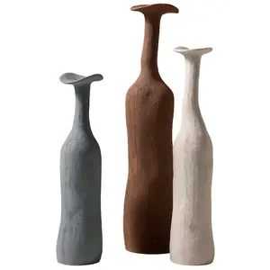 手工创意北欧现代莫兰迪自然色哑光饰面简约桌面陶瓷花瓶