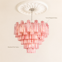 Lustre en fer à étages avec verre ondulé, moderne, coloré, LED, hauteur réglable, lampe suspendue centrale pour salon et villa, protection oculaire