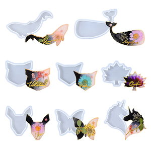 INTODIY Molde de Silicone para Pingentes e Chaveiros de Resina: Borboleta, Cervo, Golfinho, Baleia, Broche e Presilha de Cabelo - Product Image 6