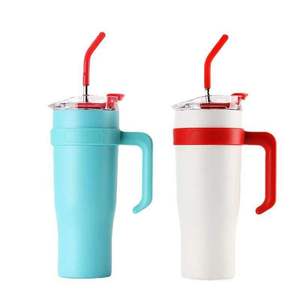 Vaso Térmico Personalizado con Logotipo Empresarial, 40 oz, Acero Inoxidable 304, Aislado al Vacío, para Auto/Oficina, con Asa, Portátil, para Bebidas Frías - Product Image 2