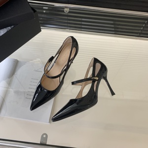 Sandales à talons aiguilles et bout ouvert pour femme, collection été 2024, style mariée, à bout pointu, semelle plate simple - Product Image 2