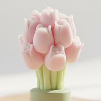 Moule à bougie en silicone parfumé Tulipe Rose Violet, Cire de qualité supérieure, Parfum apaisant, Cadeau idéal pour la décoration intérieure et les occasions spéciales