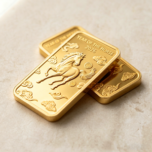 Vente en gros de lingots commémoratifs en métal plaqué or avec <span class=keywords><strong>cheval</strong></span> en relief 3D pour cadeau d'événement d'entreprise - Product Image 1