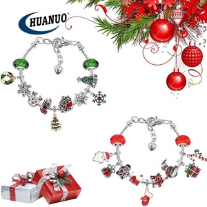 24 Uds caja ciega DIY chica joyería de moda de acero inoxidable ajustable Navidad dijes colgantes pulsera esmaltada - Product Image 5