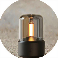 Diffuseur d'huiles essentielles électrique portable sans eau, humidificateur d'air, lumière de bougie, lumière aromatique LED, veilleuse, charge USB, plastique, pour table