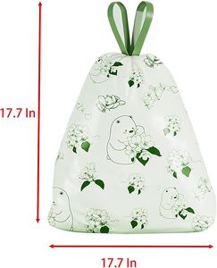 Huamaohengchun 120 Counts 3.5 Gallon 45x45Cm <b>Kitchen</b> Small Trash Bags with Drawstring for Bathroom, Office, Home Garbage Bags - Product Image 4