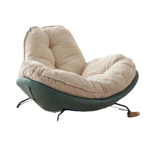 Fauteuil à bascule moderne couleur crème, fauteuil inclinable pour salon, chambre à coucher, canapé confortable avec coussin de soutien - Product Image 3