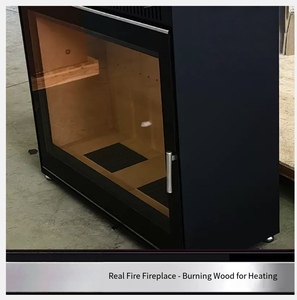 Stufa a Legna Moderna in Acciaio per Interni <span class=keywords><strong>con</strong></span> Rivestimento Elegante, <span class=keywords><strong>Riscaldamento</strong></span> Invernale Stile Arredamento - Product Image 4