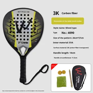 ไม้เทนนิส CWIN 4090 3K บอร์ดเน็ตแร็กเก็ต ไม้พาเดลเทนนิส พร้อมคาร์บอนไฟเบอร์ 3K ดีไซน์โปร่งใส น้ำหนักเบา - Product Image 6