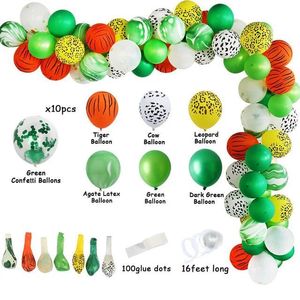 Articles de fête sur le thème du safari en jungle, décorations, ballons animaux, guirlande pour enfants, garçons, fête d'anniversaire, baby shower - Product Image 3