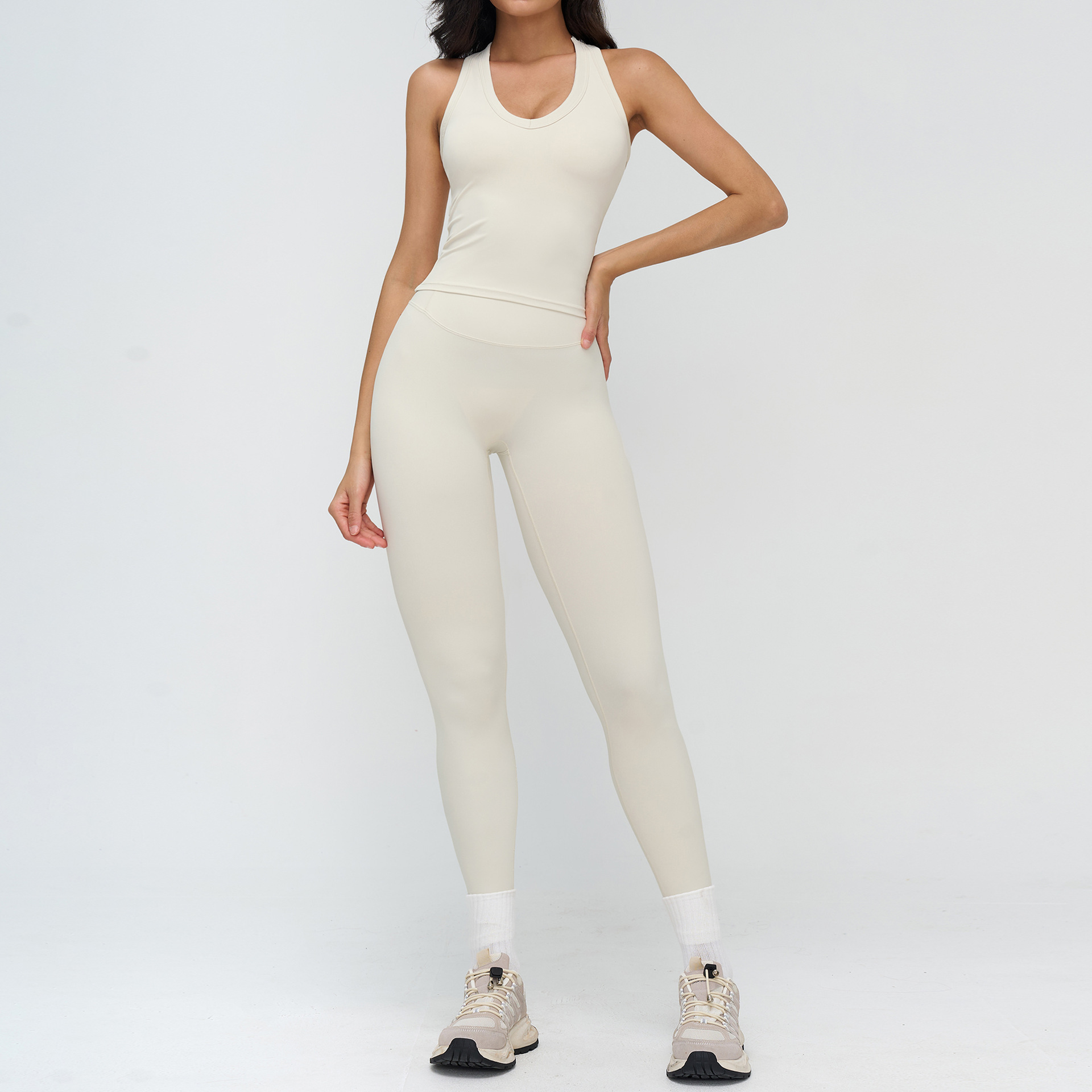 9307 vest 8047 trousers-linghua apricot