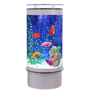 Aquariums en plexiglas demi-rond Réservoir de poissons en acrylique à cylindre debout au sol - Product Image 3