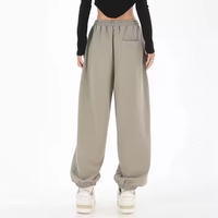 Pantalon Harem Femme Personnalisé de Haute Qualité, Taille Mi-Haute, Sportif, Écologique, Teinture Automne, Respirant, Doux, Confortable, Élastique, Type Survêtement