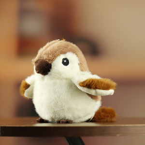 Porte-clés pendentif en peluche oiseau <span class=keywords><strong>Kiwi</strong></span> blanc et marron, jouet en peluche, figurine de dessin animé miniature, oreiller de sommeil, vente en gros - Product Image 4