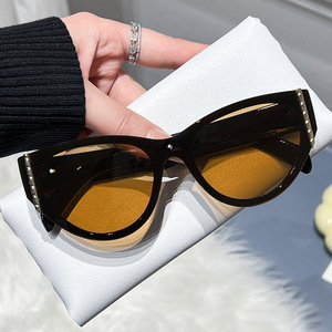 Gafas de sol Retro con forma de ojo de gato para mujer, montura grande, protección UV400, montura de PC, lentes de resina, tipo 3, YC20386 - Product Image 5